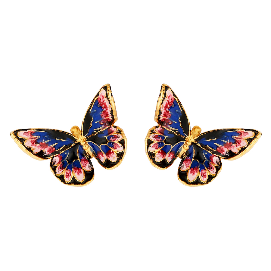 Japanese Emperor Butterfly earrings, Les Néréides